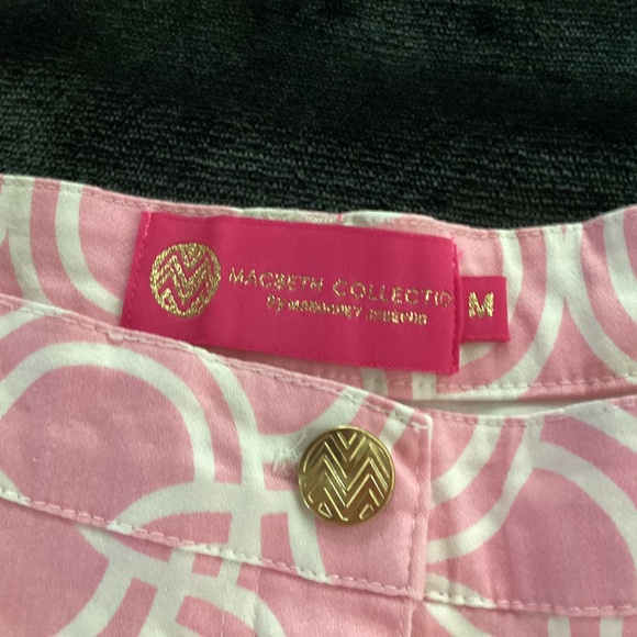 Macbeth Collection by Margaret Jospehs jeans, M, pink/ white semi-circle pattern - Picture 3 of 6